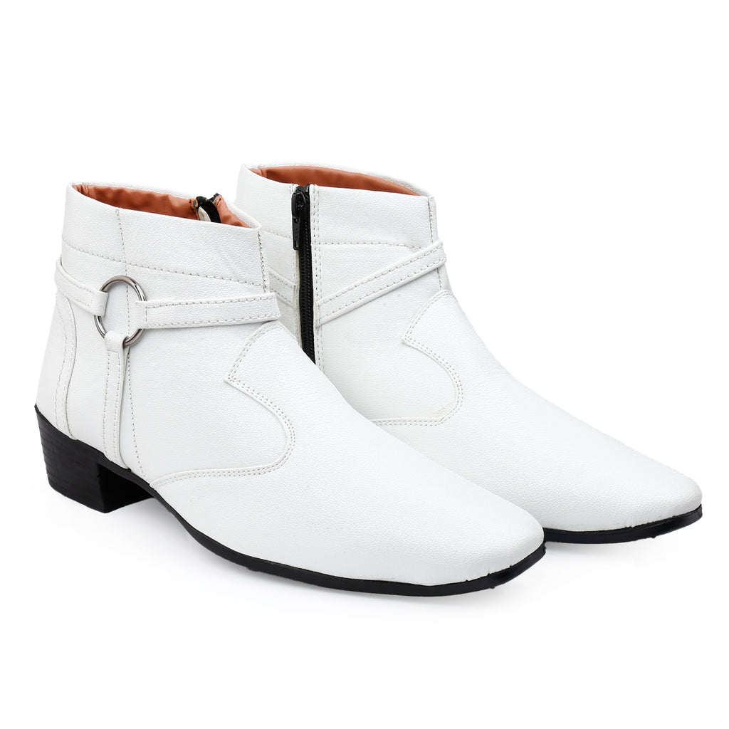BAXXICO 2 Inch Height Increasing Office Wear Zipper and Buckle Boots