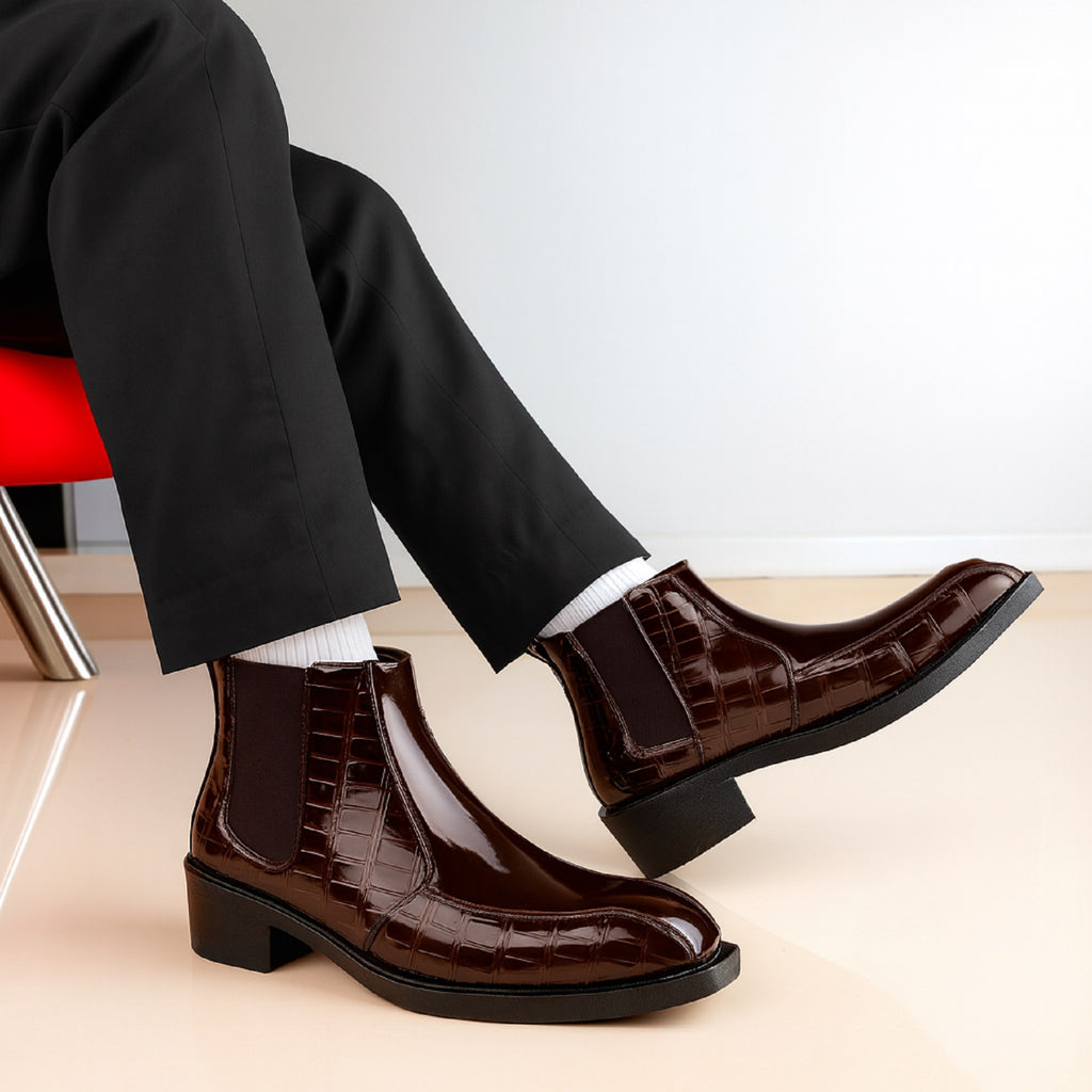 BAXXICO Mens Elevator Boots for Extra 2 Inches Height