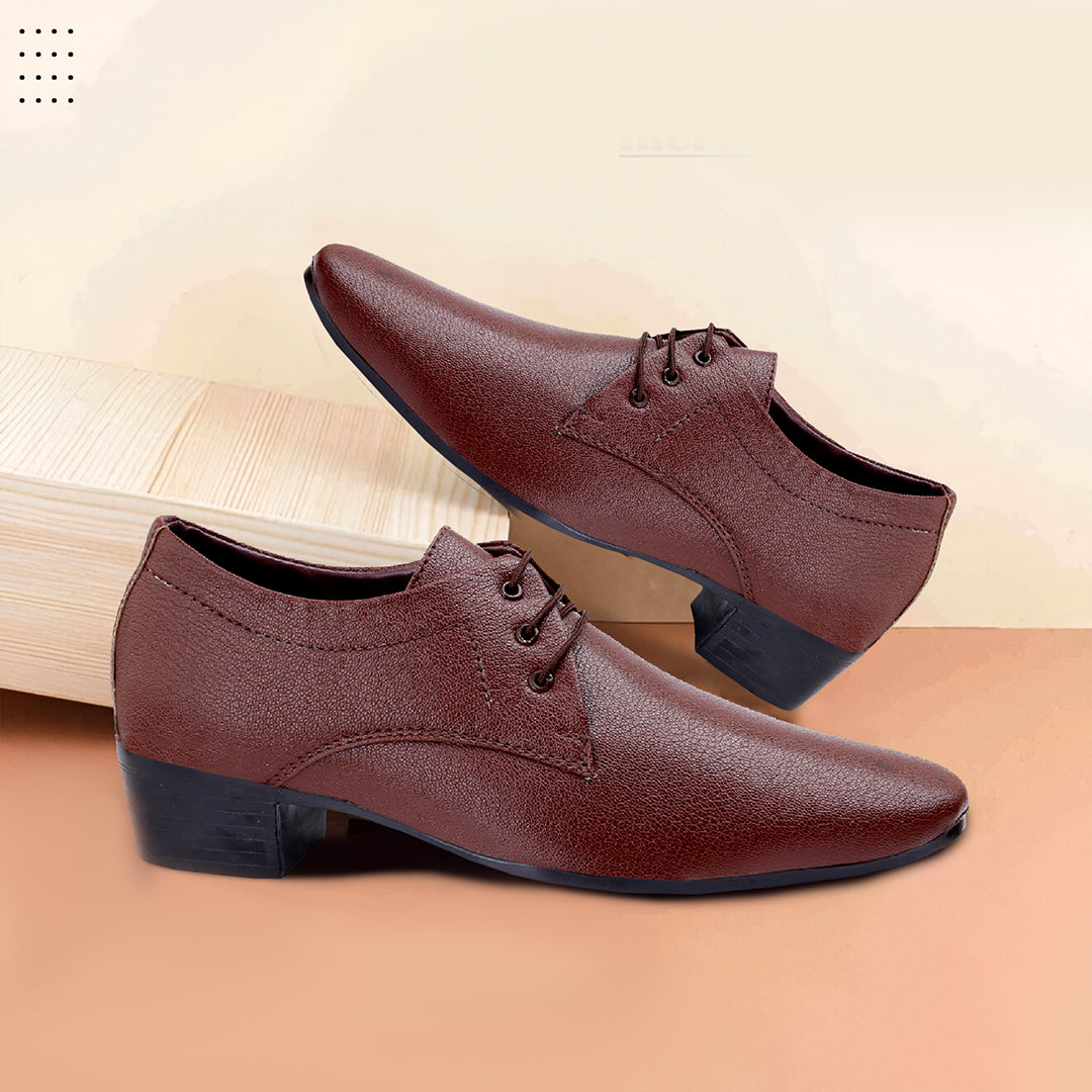 Mens Office Wear Height Increasing Derby Formal Shoes