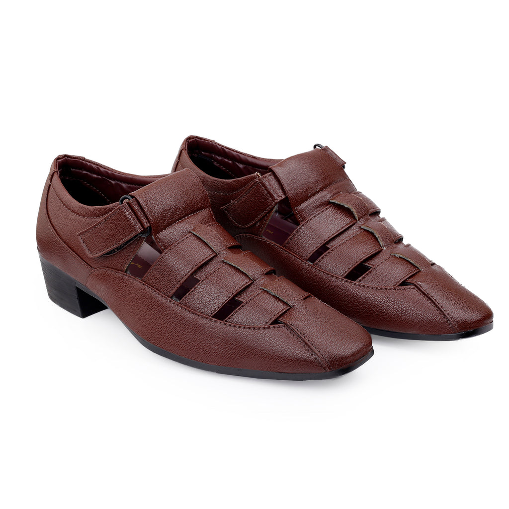 BAXXICO Mens Height Increasing Formal Roman Sandals