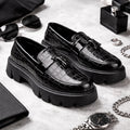 Baxxico Premium Patent Vegan Tassel Slip ons for Men
