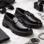 BAXXICO Premium Patent Vegan Tassel Slip ons for Men