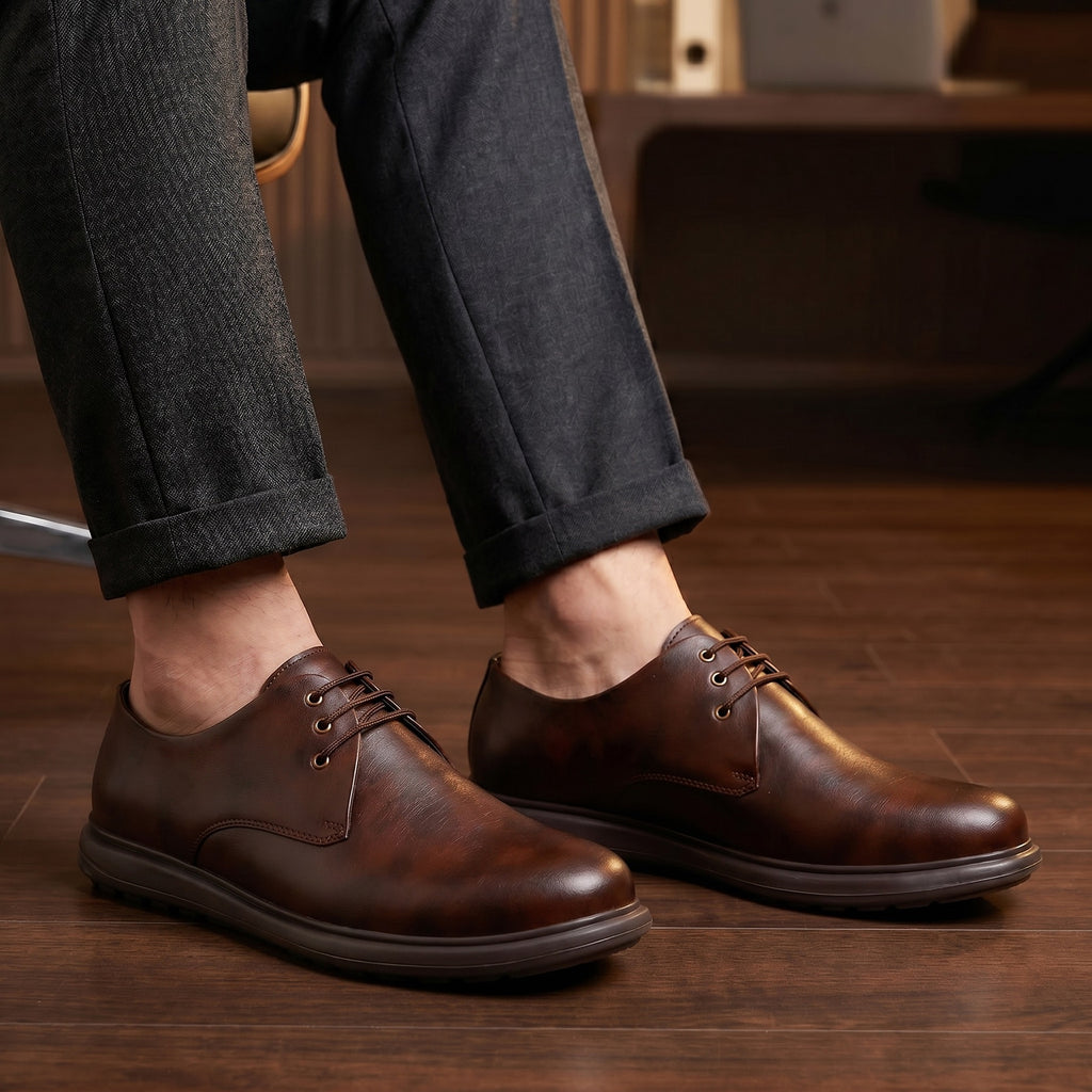 BAXXICO Modern Comfort Derby Shoes with Sleek Silhouette & Premium Everyday Wear