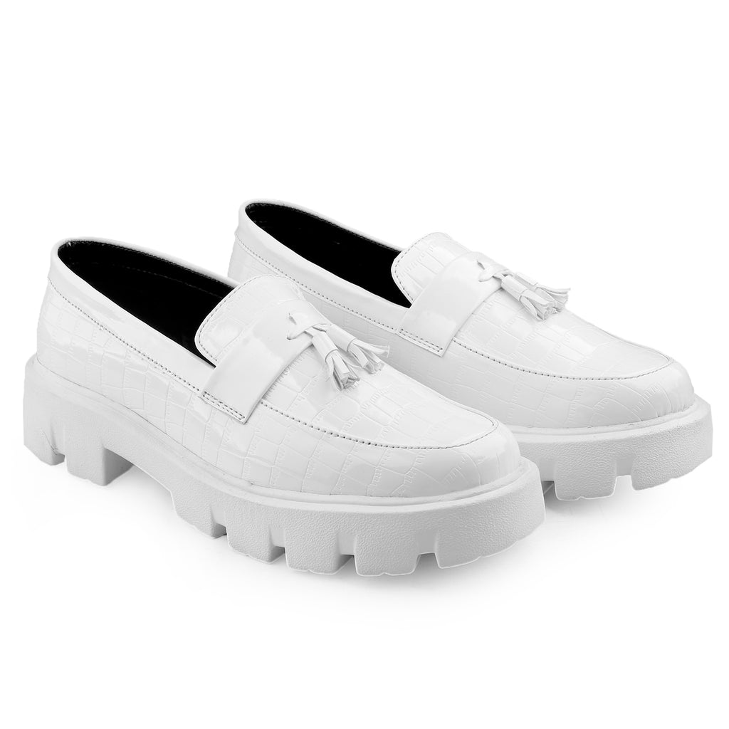 Baxxico Premium Patent Vegan Tassel Slip ons for Men