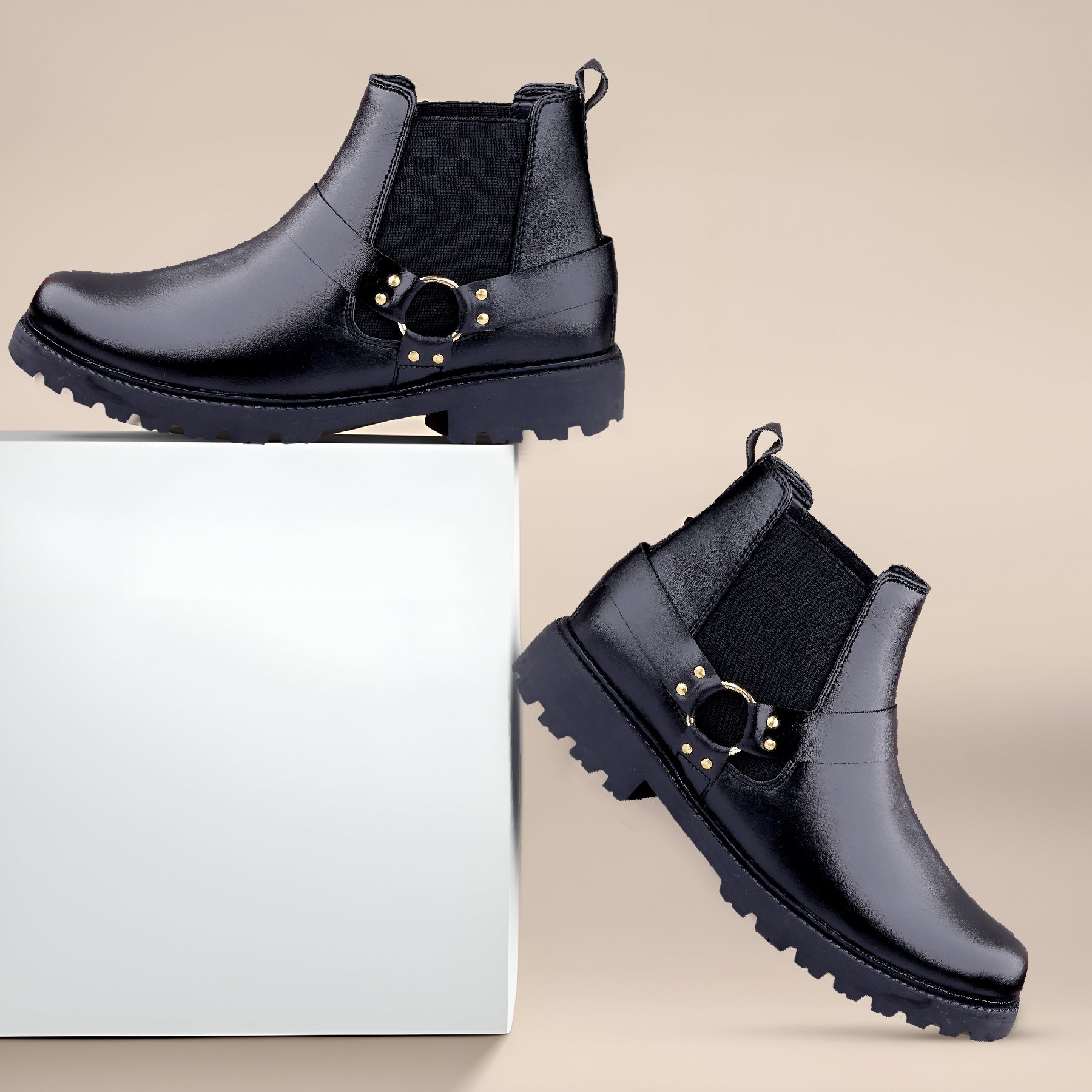 Baxxico Faux Vegan Leather Ultra Stylish Comfortable Slip on Chelsea Boots for Men