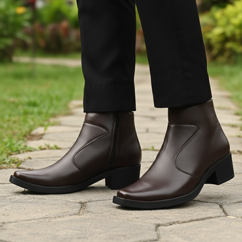 BAXXICO Mens 2 Inch Heel Height Increasing Boots