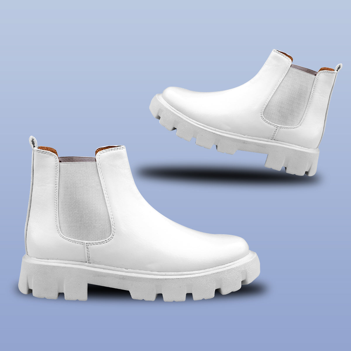 Baxxico Faux Vegan Leather Chelsea Ankle Slip on Boots for Men