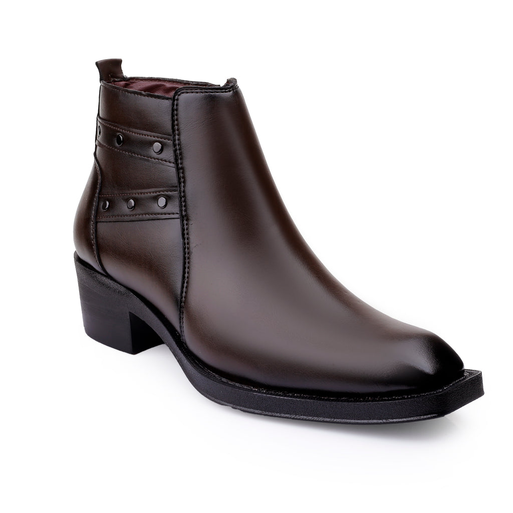 BAXXICO 2 Inch Height Lift Boots Stylish Elevator Footwear for Men