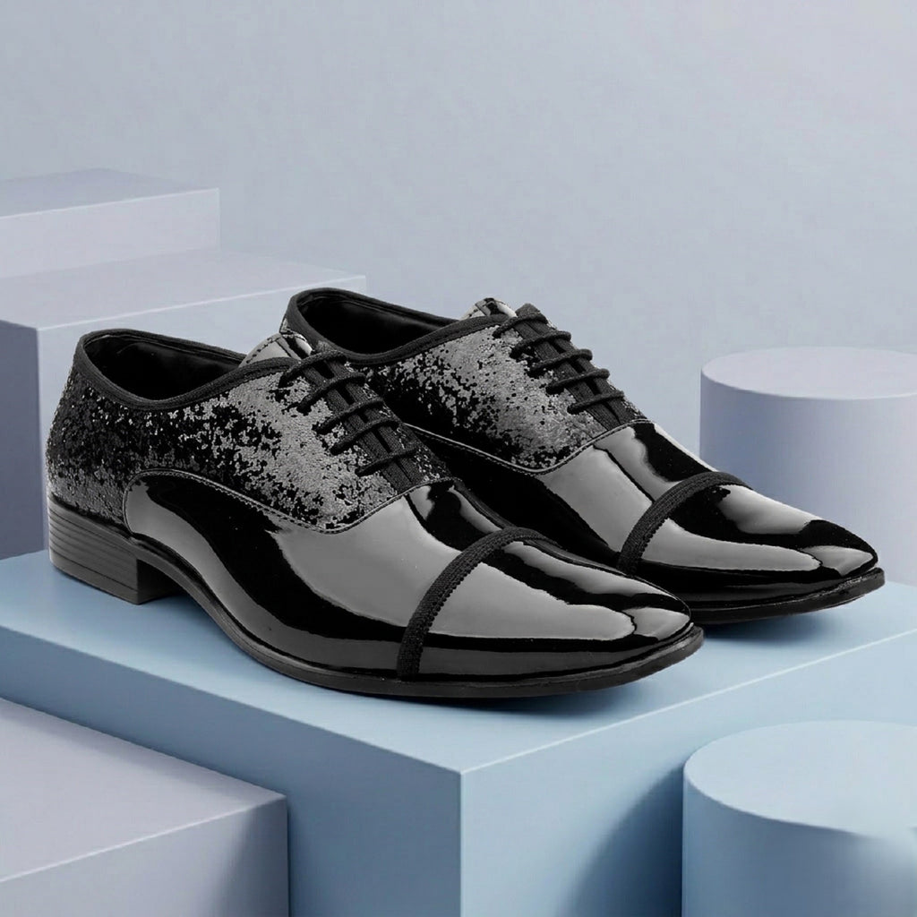BAXXICO Faux Vegan Leather Partywear Lace up Formal Shoes for Men