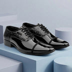 BAXXICO Faux Vegan Leather Partywear Lace up Formal Shoes for Men