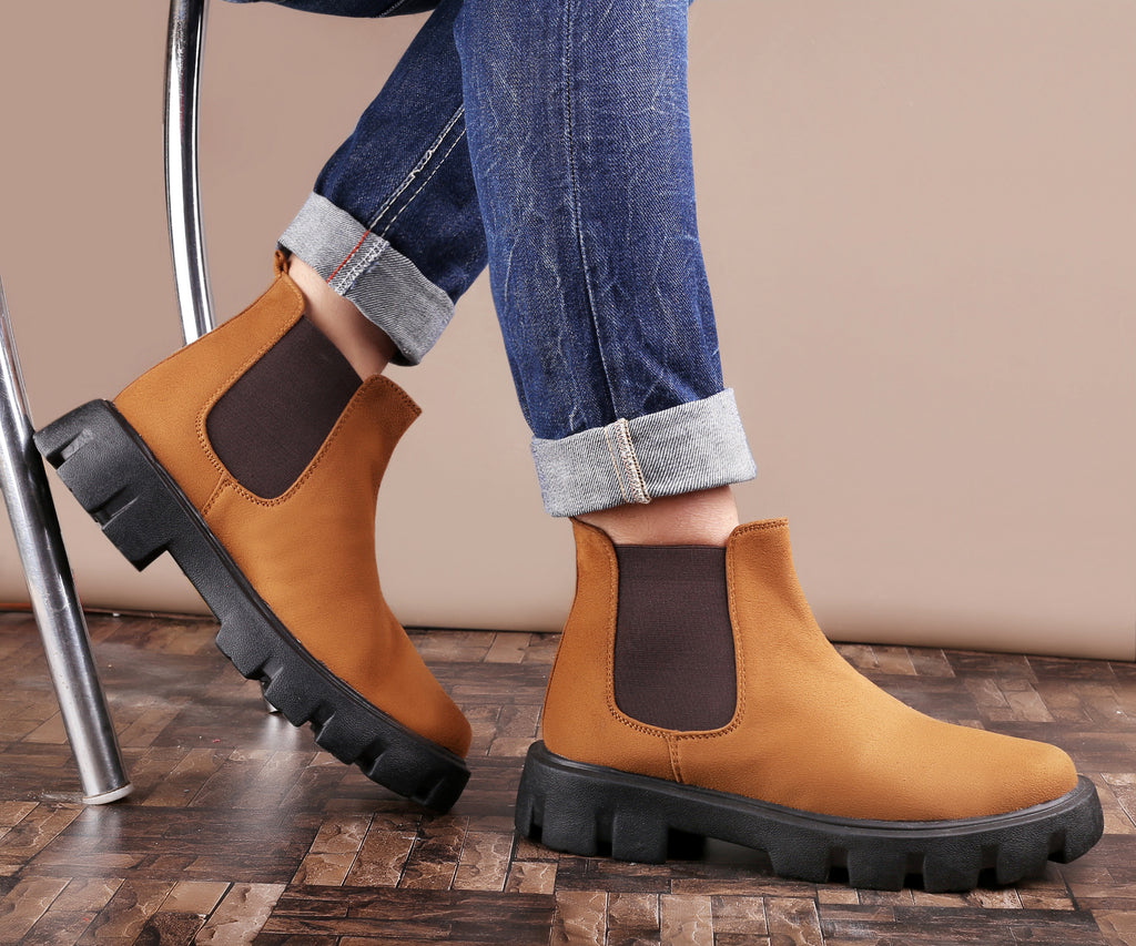 Baxxico Vegan Suede Ultra Comfortable Slip-on Boots for Men