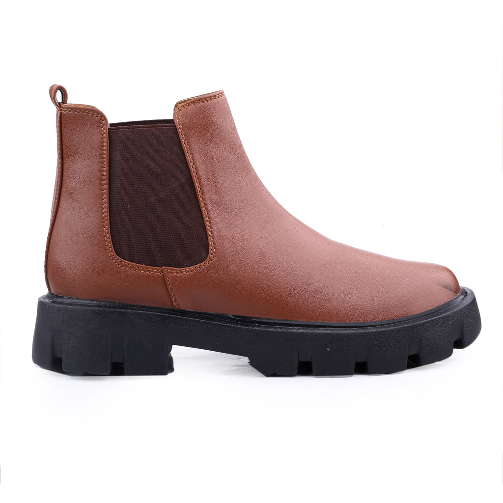 Baxxico Faux Vegan Leather Chelsea Ankle Slip on Boots for Men