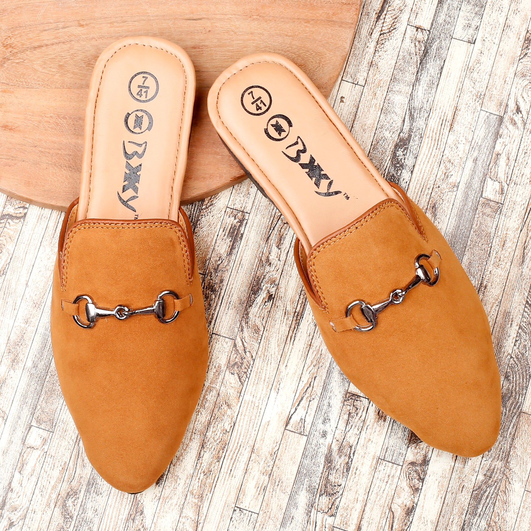 BAXXICO Mens Suede Material Latest Stylish Slip-on Mules