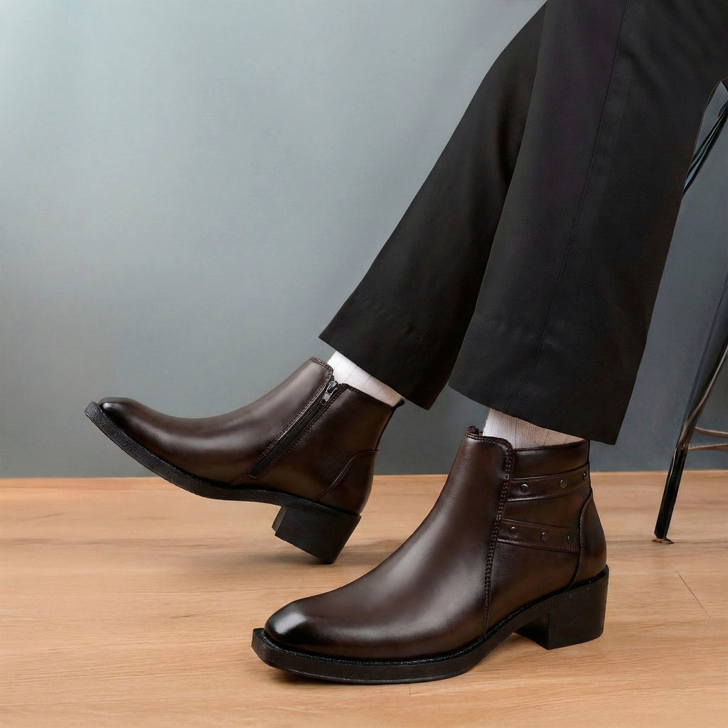 BAXXICO 2 Inch Height Lift Boots Stylish Elevator Footwear for Men