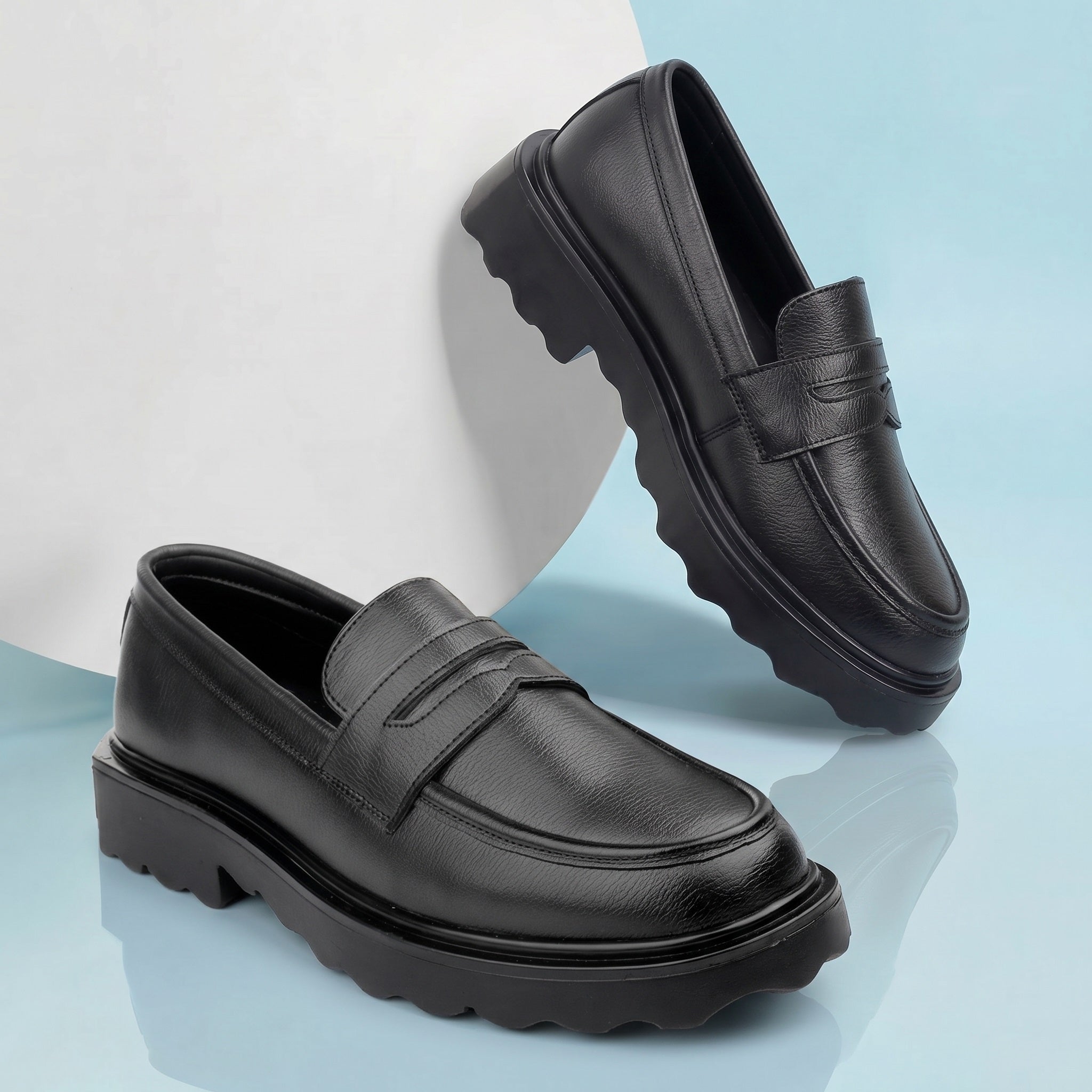 BAXXICO Stylish Black Loafers Crafted for Comfort & Bold Personality