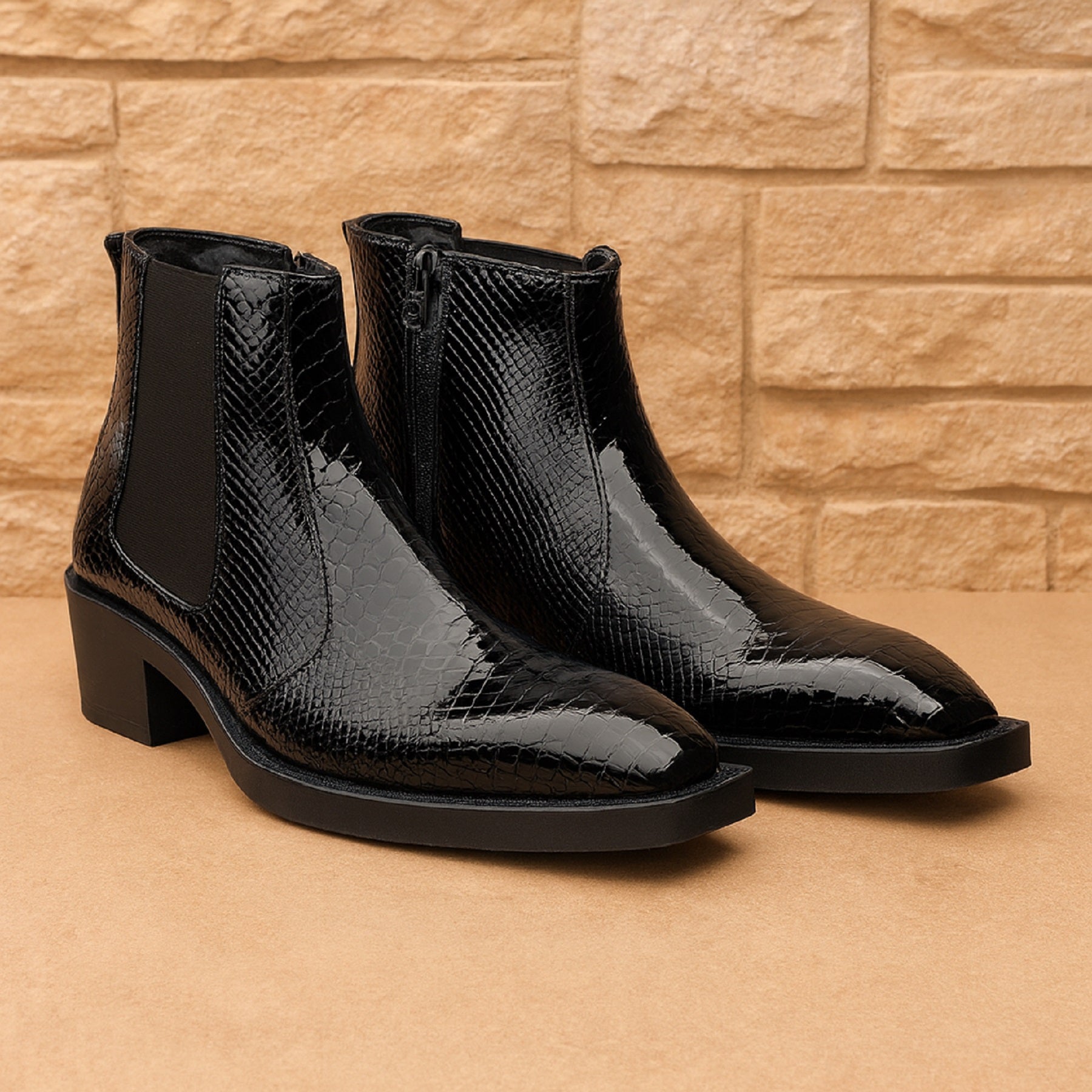 BAXXICO Mens Elevator Boots with 2 Inches Heel Height Boost