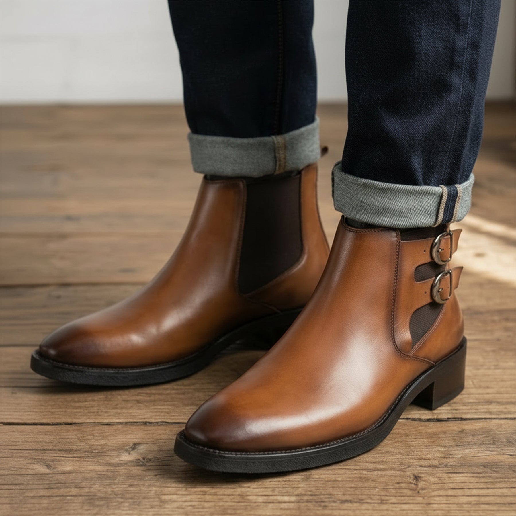 BAXXICO Mens Formal Chelsea Boots Extra Height Lift Comfortable Fashion Boots
