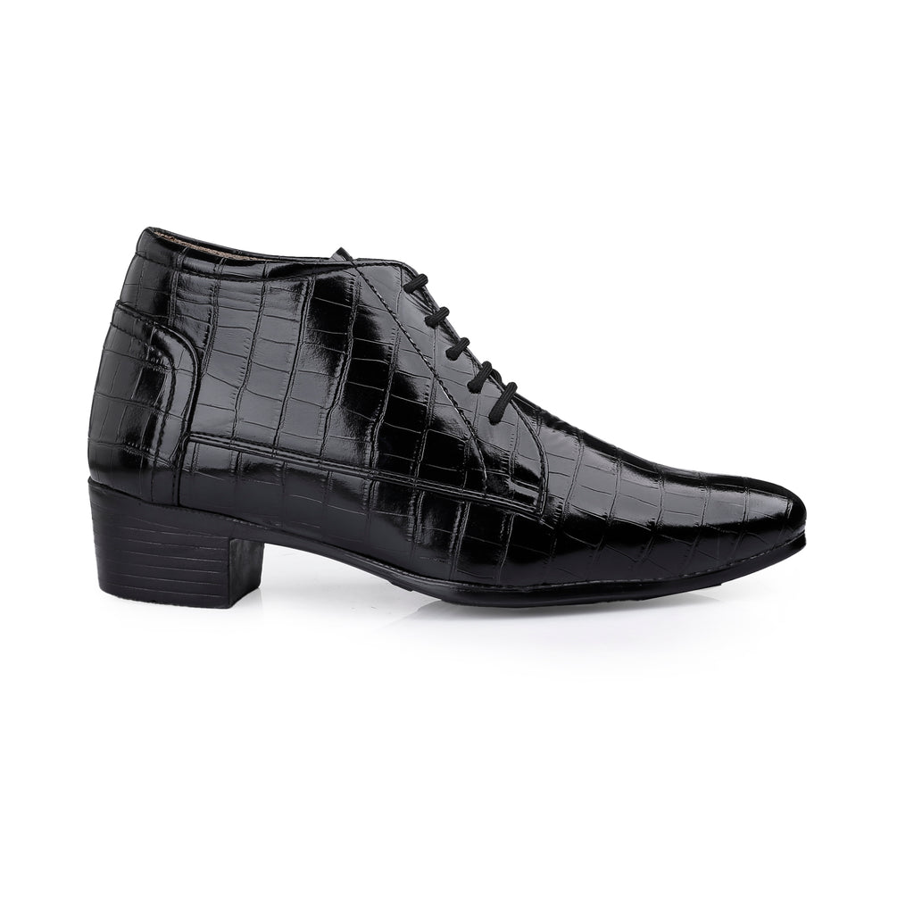 BAXXICO Mens Height Increasing Derby Faux Vegan Leather Formal Wear Boots