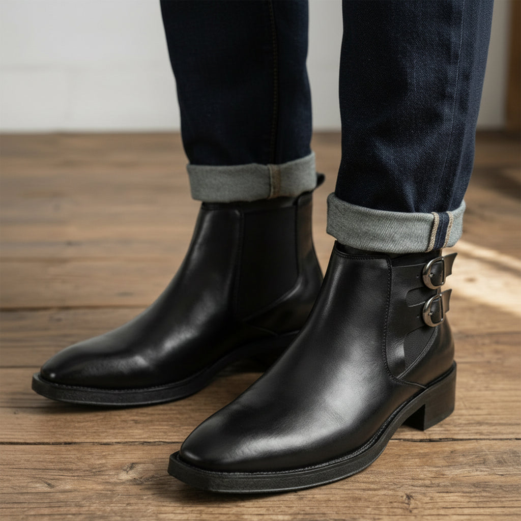BAXXICO Mens Formal Chelsea Boots Extra Height Lift Comfortable Fashion Boots