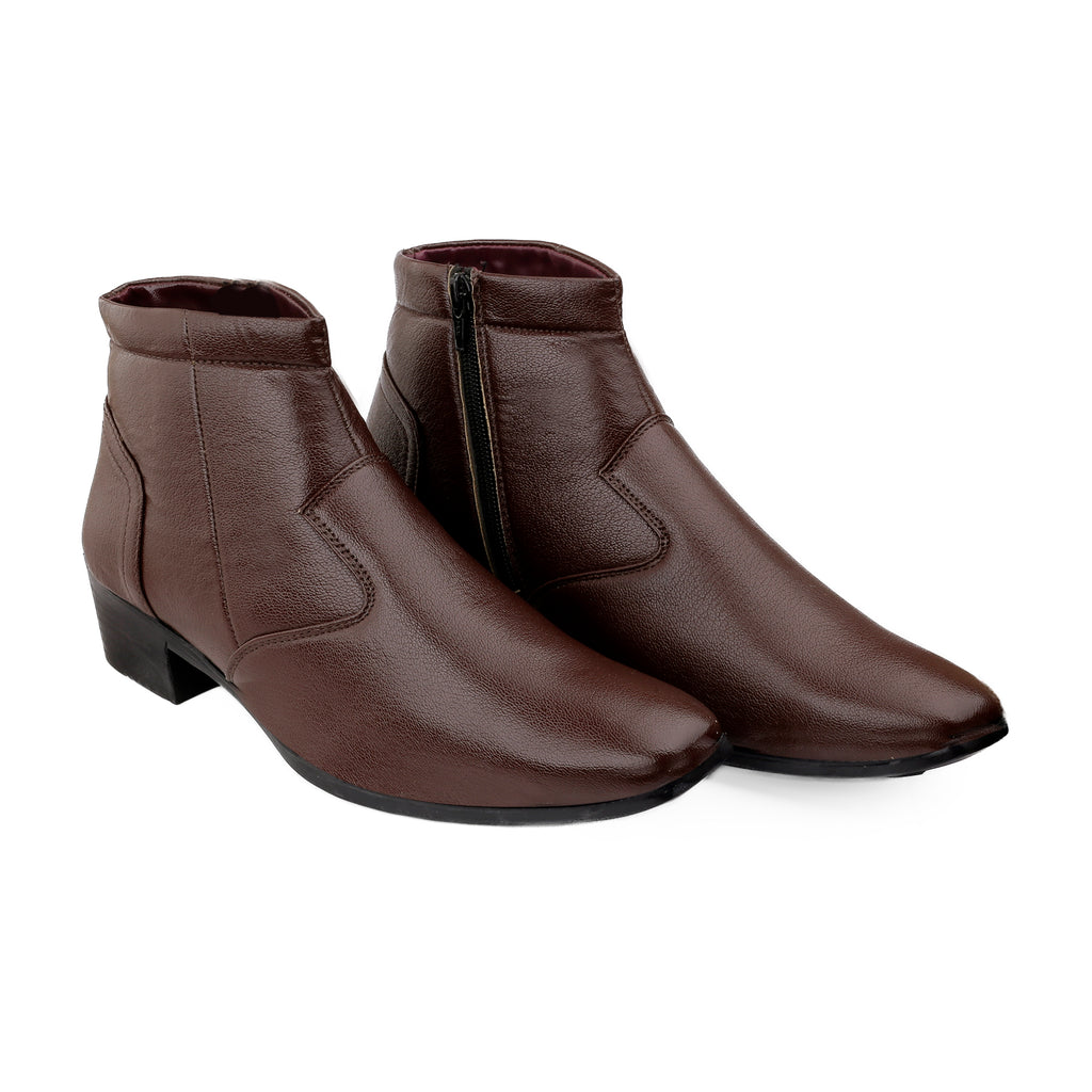 BAXXICO Height Increasing Formal Ankle Zipper Boots