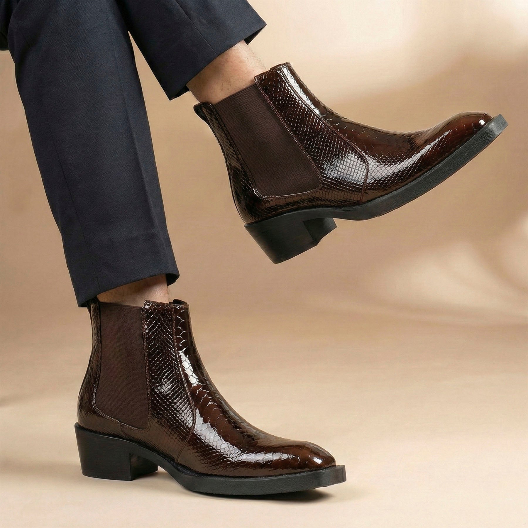 BAXXICO Mens Elevator Boots with 2 Inches Heel Height Boost