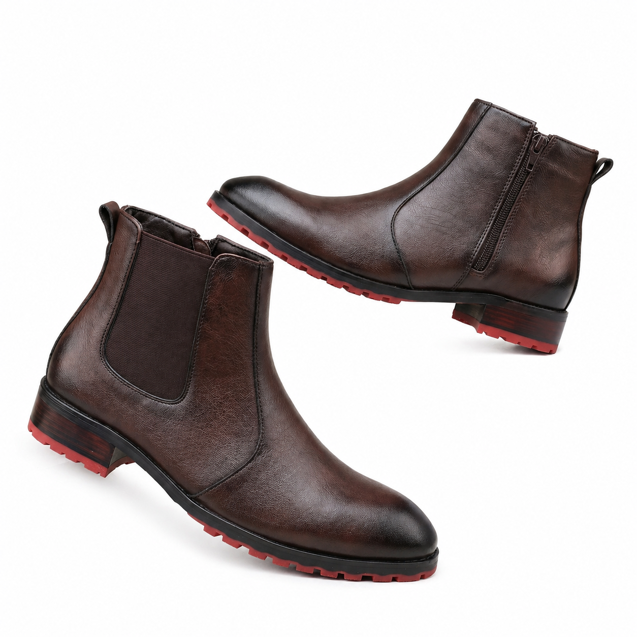 BAXXICO Stylish Black Chelsea Boots with Premium Elevated Heel Design