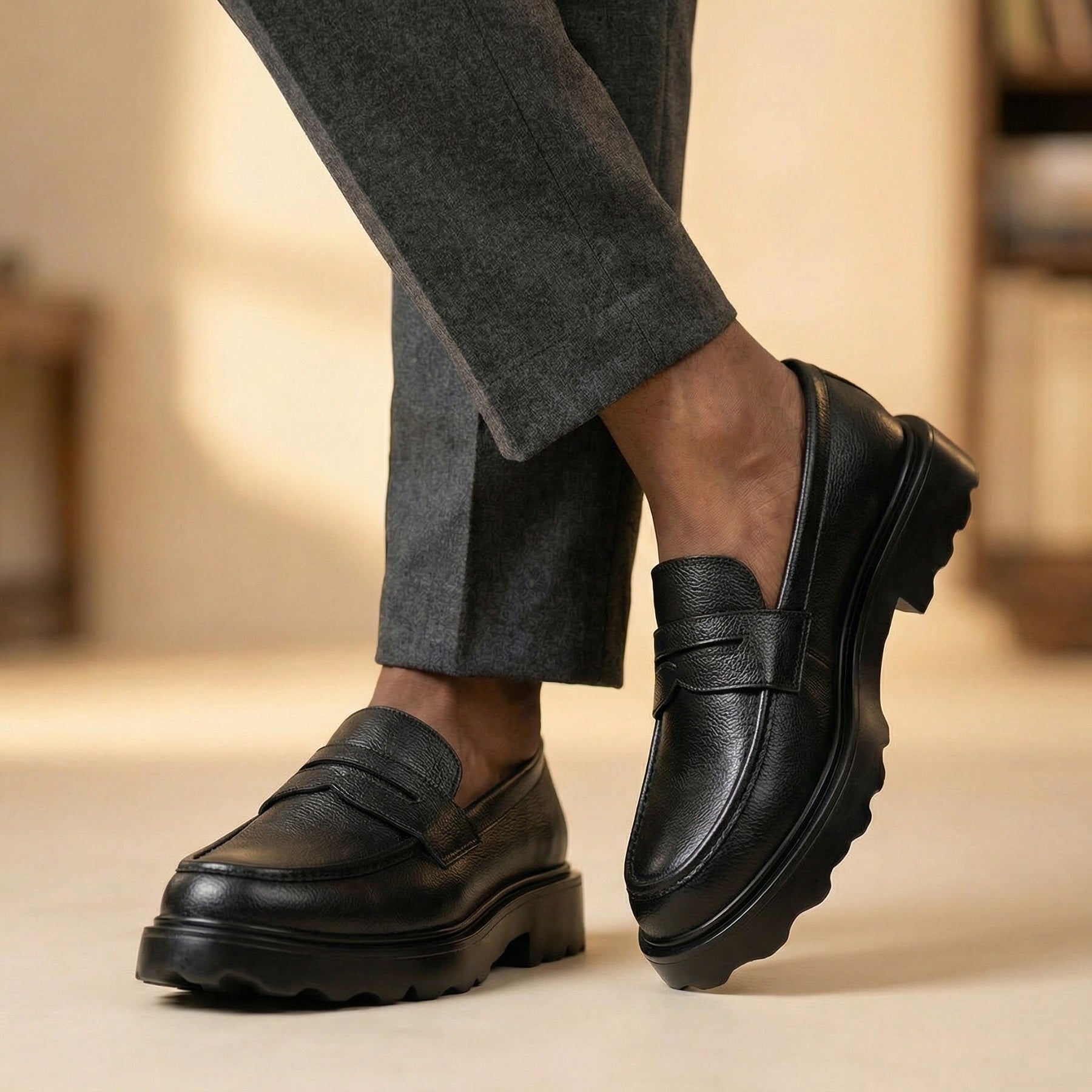 BAXXICO Stylish Black Loafers Crafted for Comfort & Bold Personality