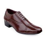 BAXXICO Mens Faux Vegan Leather Oxford Semi Brogue Formal Lace Up Shoes