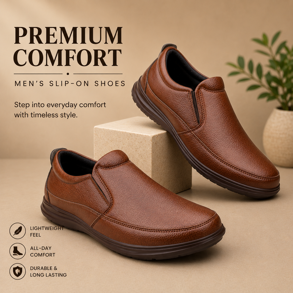 BAXXICO Mens Premium Comfort Slip On Shoes