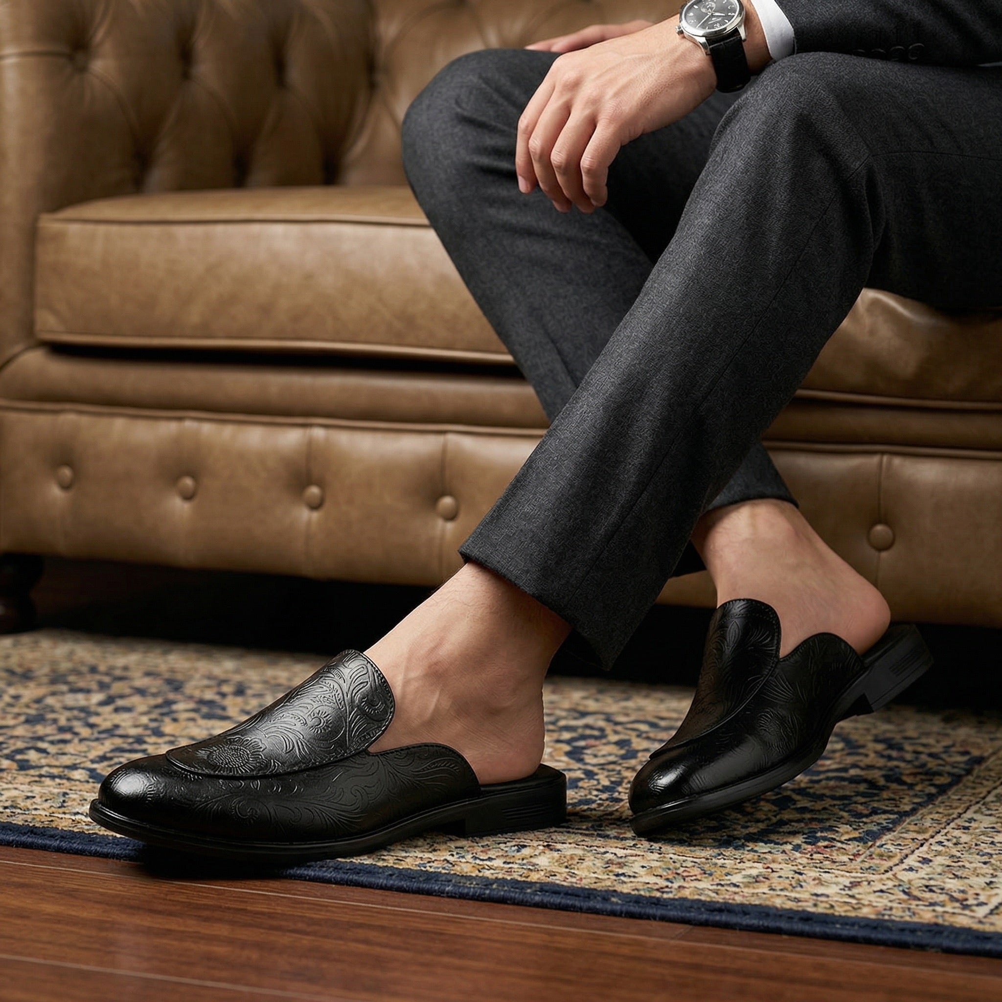 BAXXICO Luxury Slip On Mule Shoes Crafted for Bold Modern Fashion