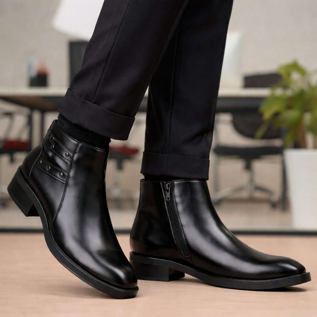 BAXXICO 2 Inch Height Lift Boots Stylish Elevator Footwear for Men