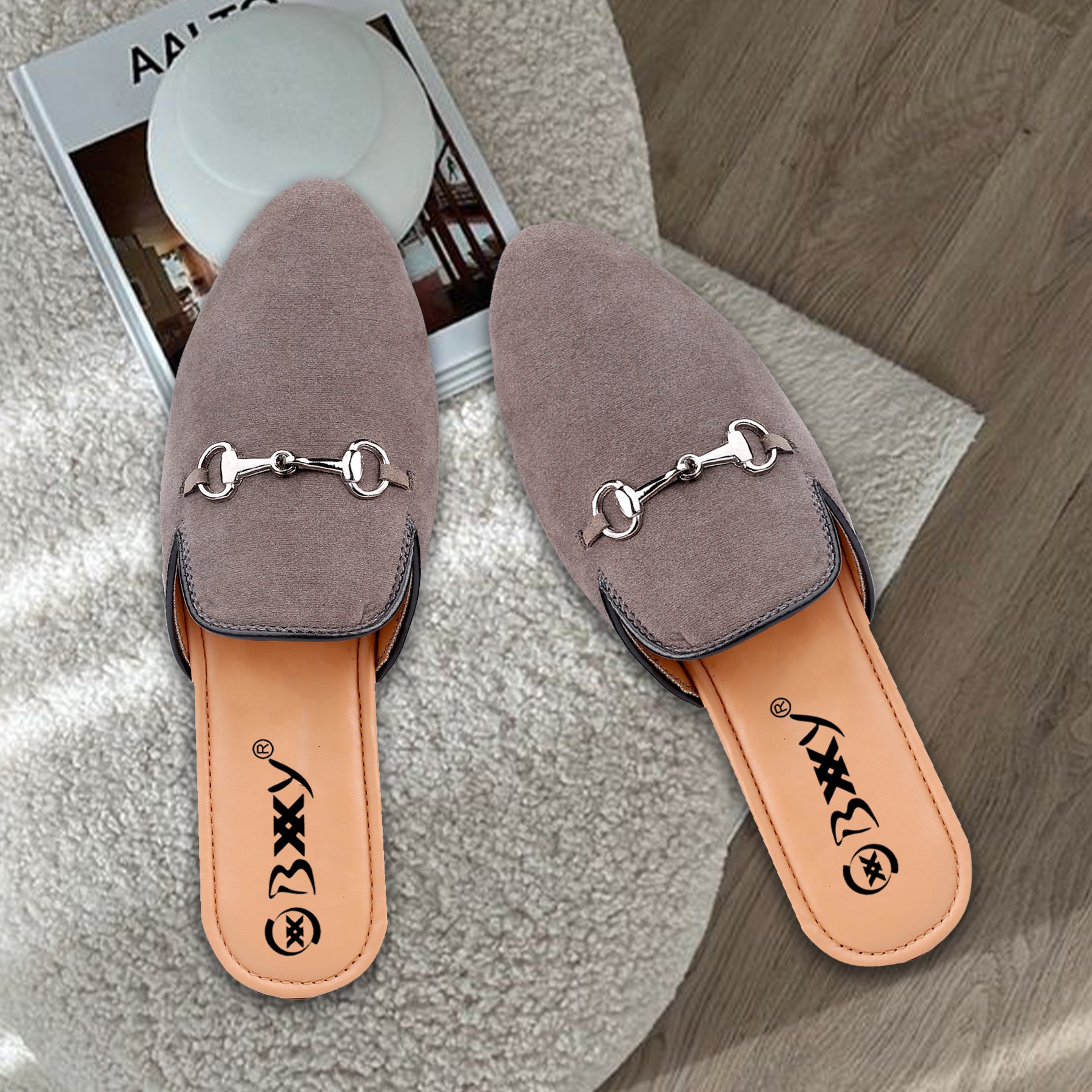 BAXXICO Mens Suede Material Latest Stylish Slip-on Mules