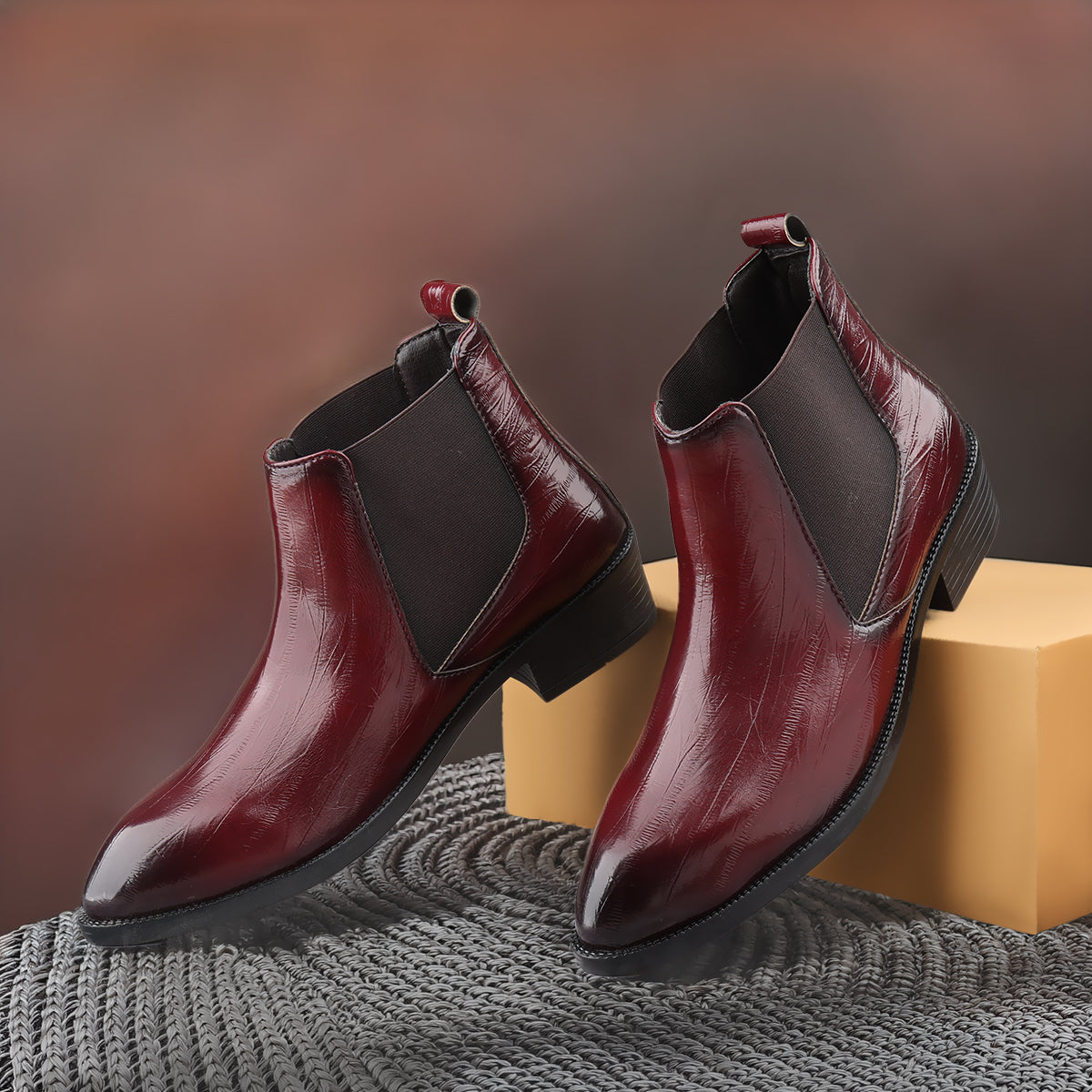 BAXXICO Mens Elevator Chelsea Boots Increase Height with Premium Style