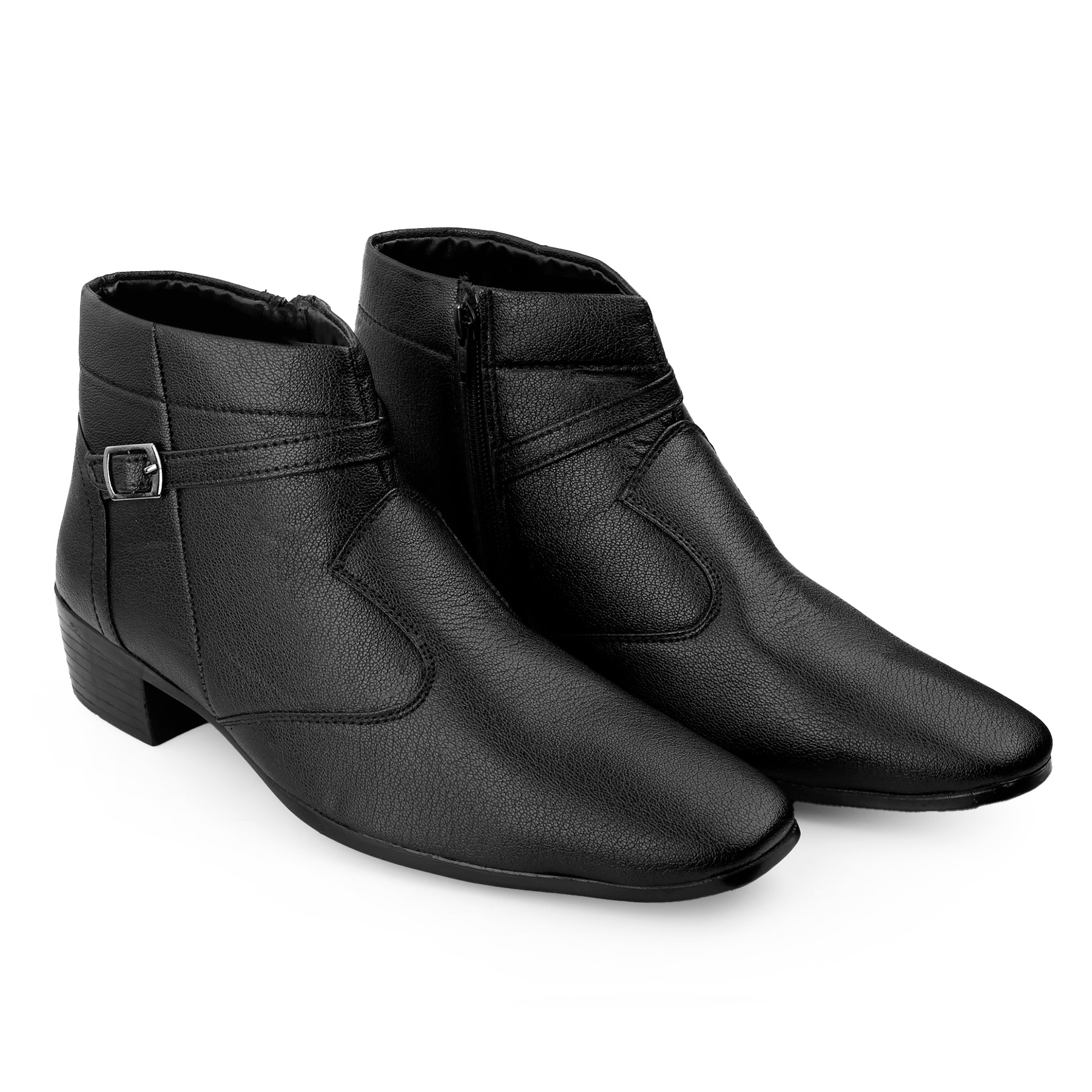 BAXXICO 2 Inch Height Increasing Ankle Zipper Boots For Men