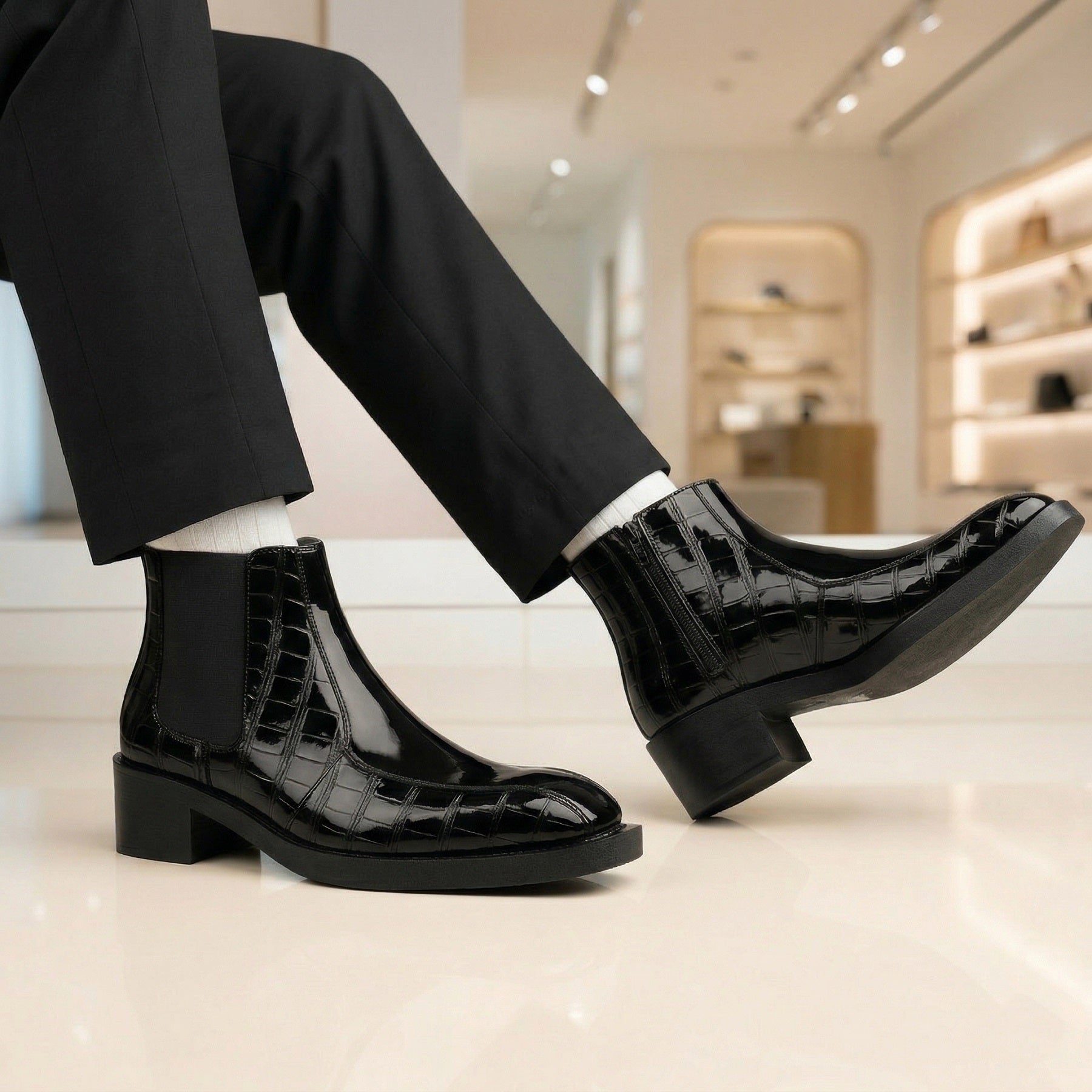 BAXXICO Mens Elevator Boots for Extra 2 Inches Height