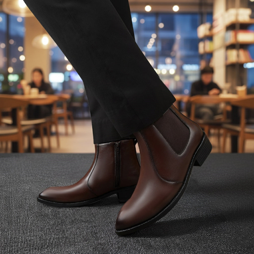 BAXXICO Mens Classic Elevator Boots Height Increase 2 Inches
