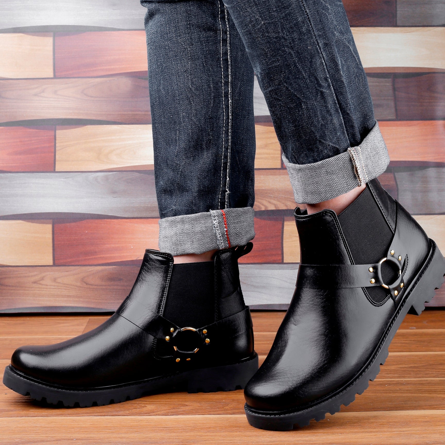 Baxxico Faux Vegan Leather Ultra Stylish Comfortable Slip on Chelsea Boots for Men