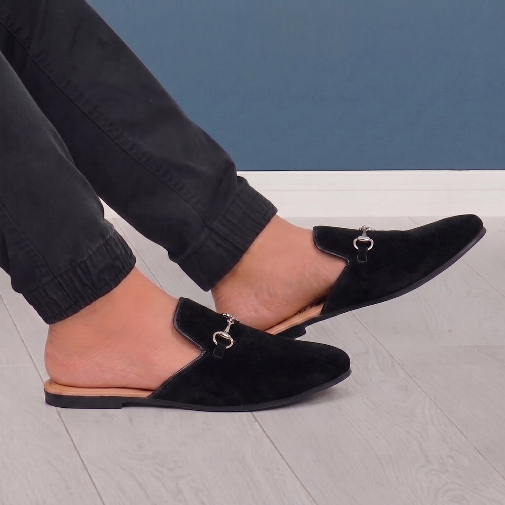BAXXICO Mens Suede Material Latest Stylish Slip-on Mules