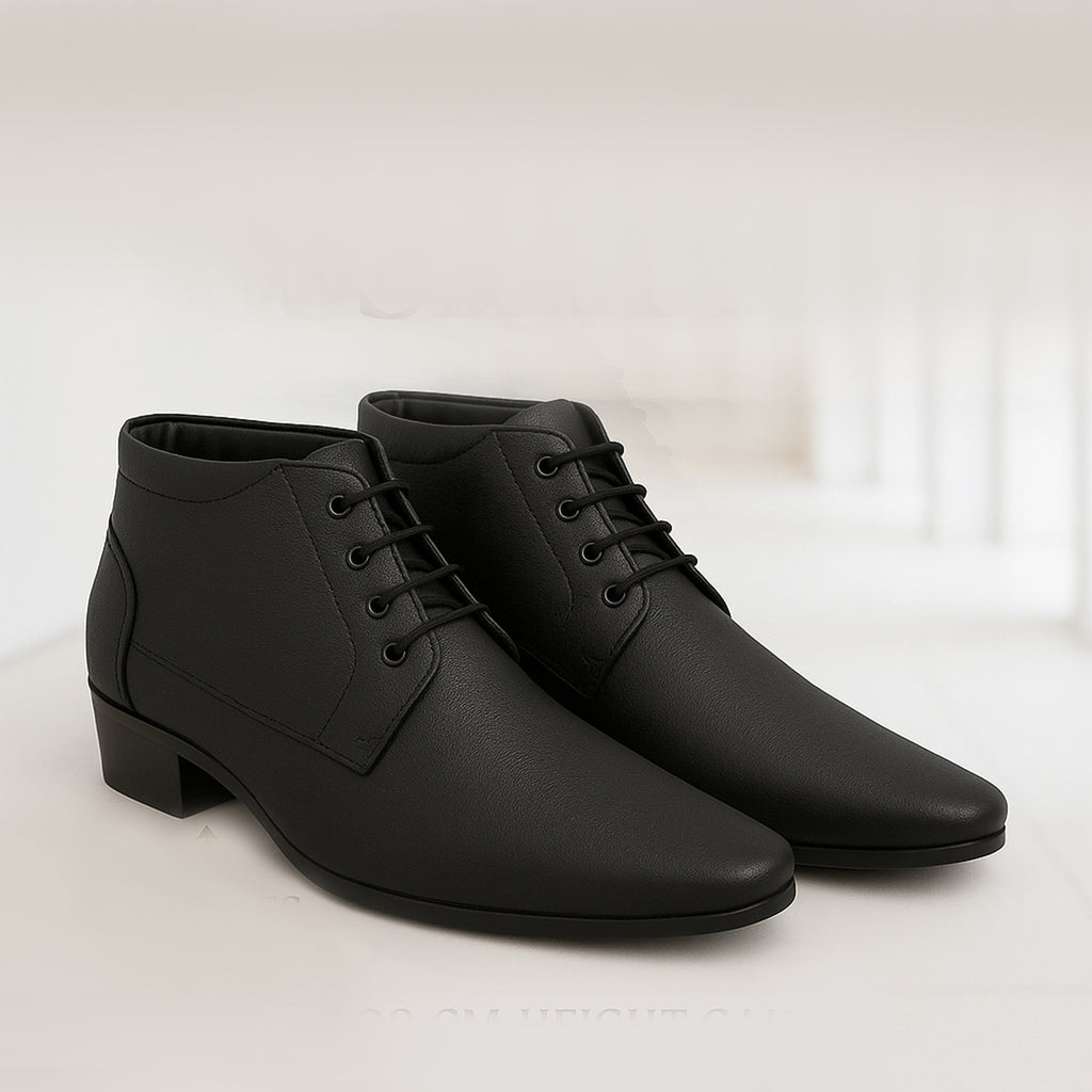 Mens Height Increasing Derby Faux Vegan Leather Formal Wear Boots