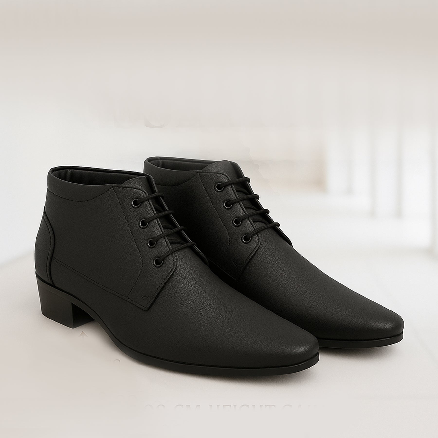 Mens Height Increasing Derby Faux Vegan Leather Formal Wear Boots