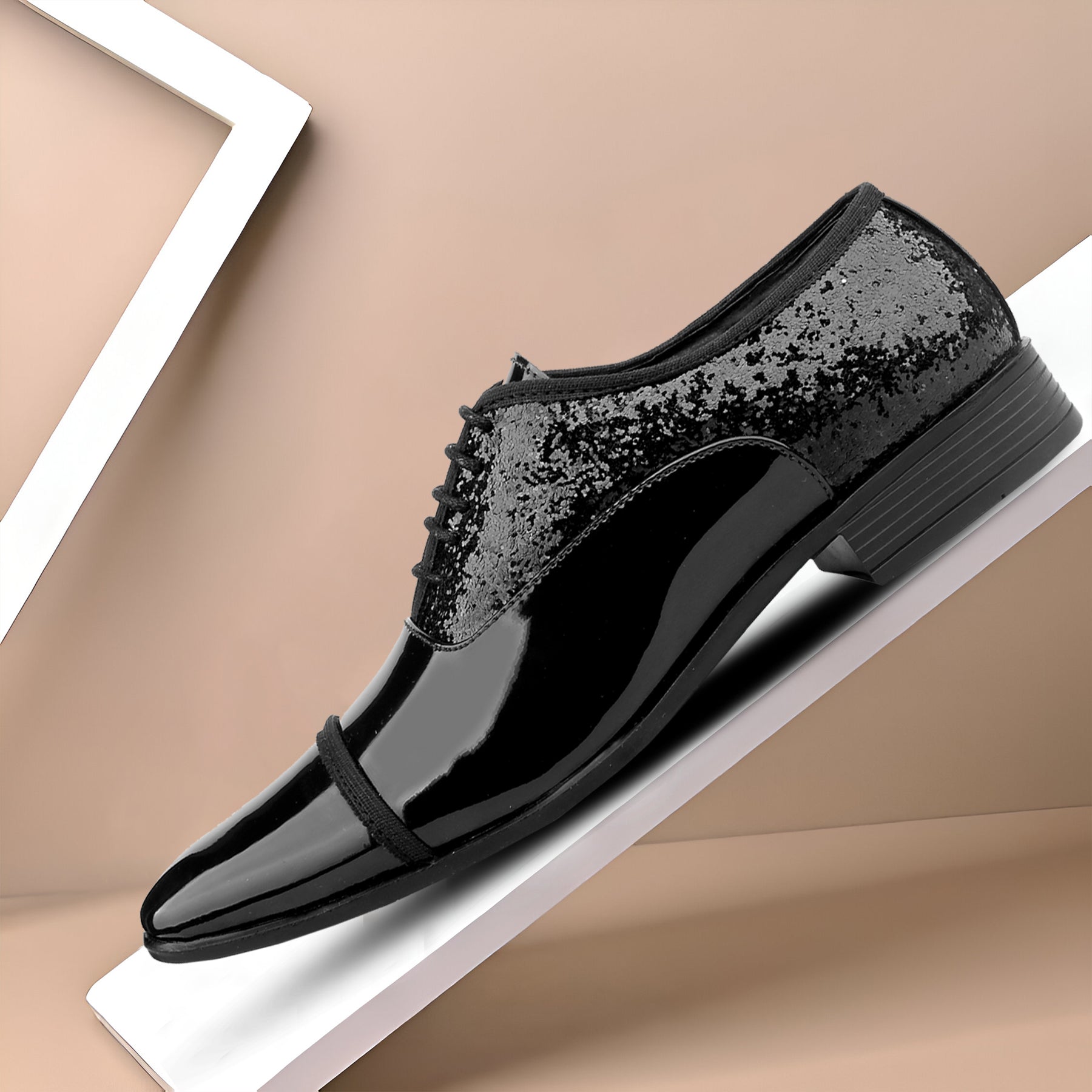 BAXXICO Faux Vegan Leather Partywear Lace up Formal Shoes for Men