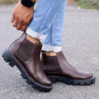 BAXXICO Faux Vegan Chelsea Ankle Slip on Boots for Men