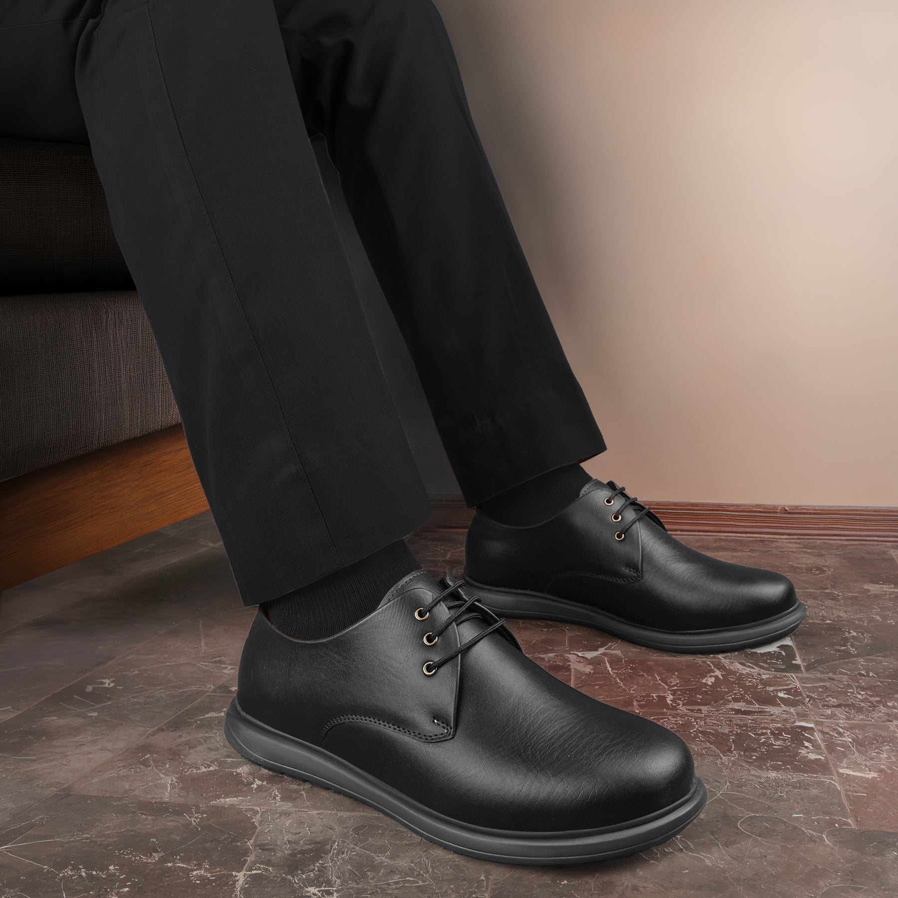 BAXXICO Modern Comfort Derby Shoes with Sleek Silhouette & Premium Everyday Wear