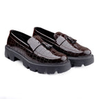 BAXXICO Premium Patent Vegan Tassel Slip ons for Men