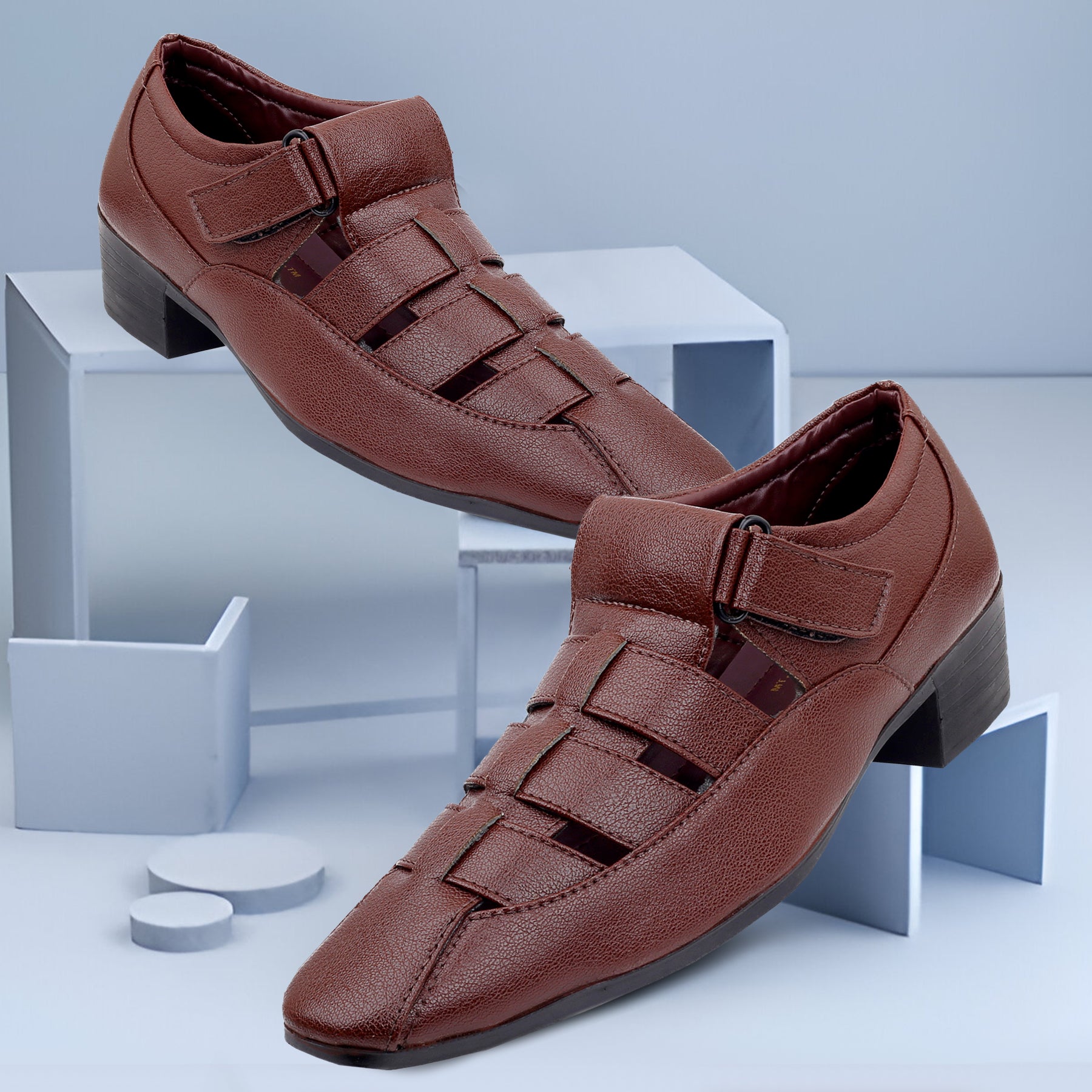BAXXICO Mens Height Increasing Formal Roman Sandals