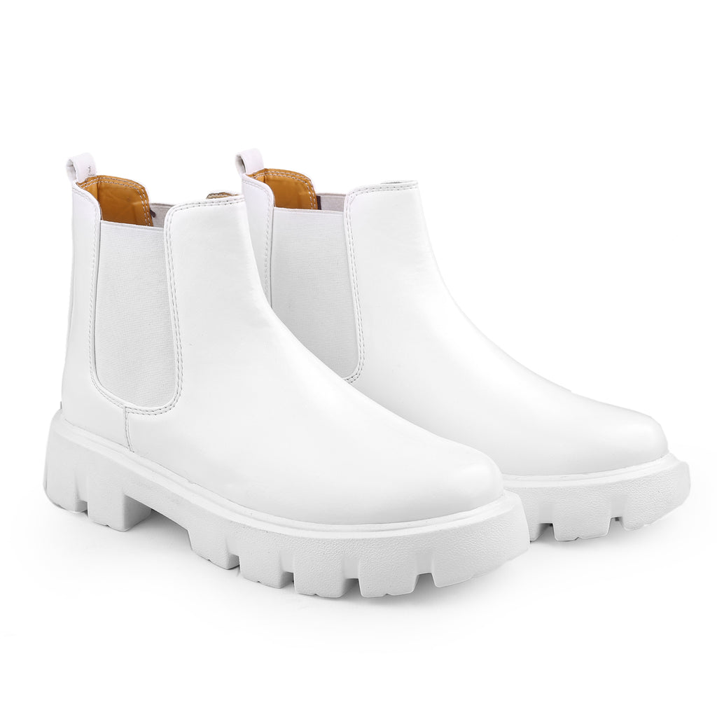 Baxxico Faux Vegan Leather Chelsea Ankle Slip on Boots for Men