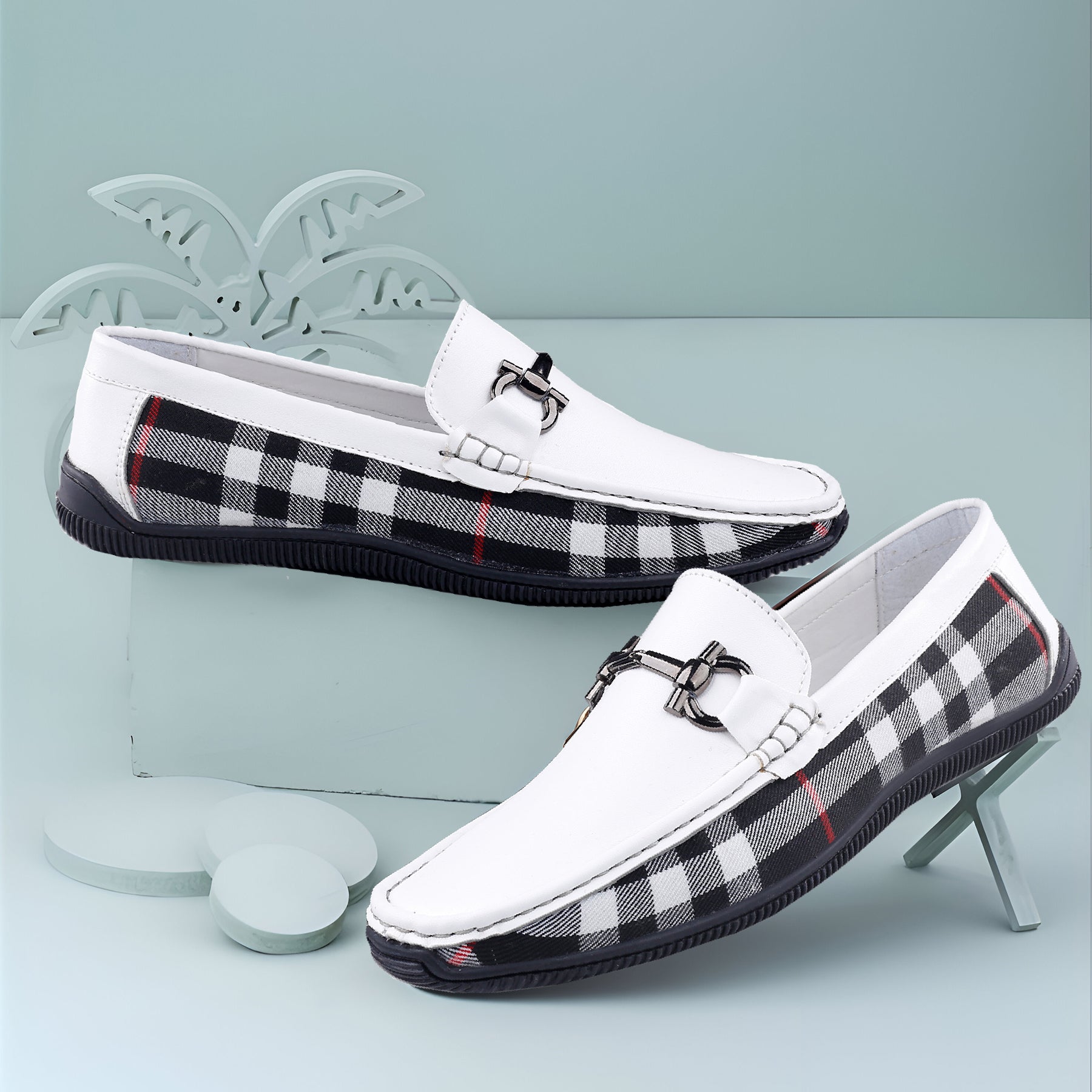 BAXXICO Stylish And Comfortable Checker Loafers for Men