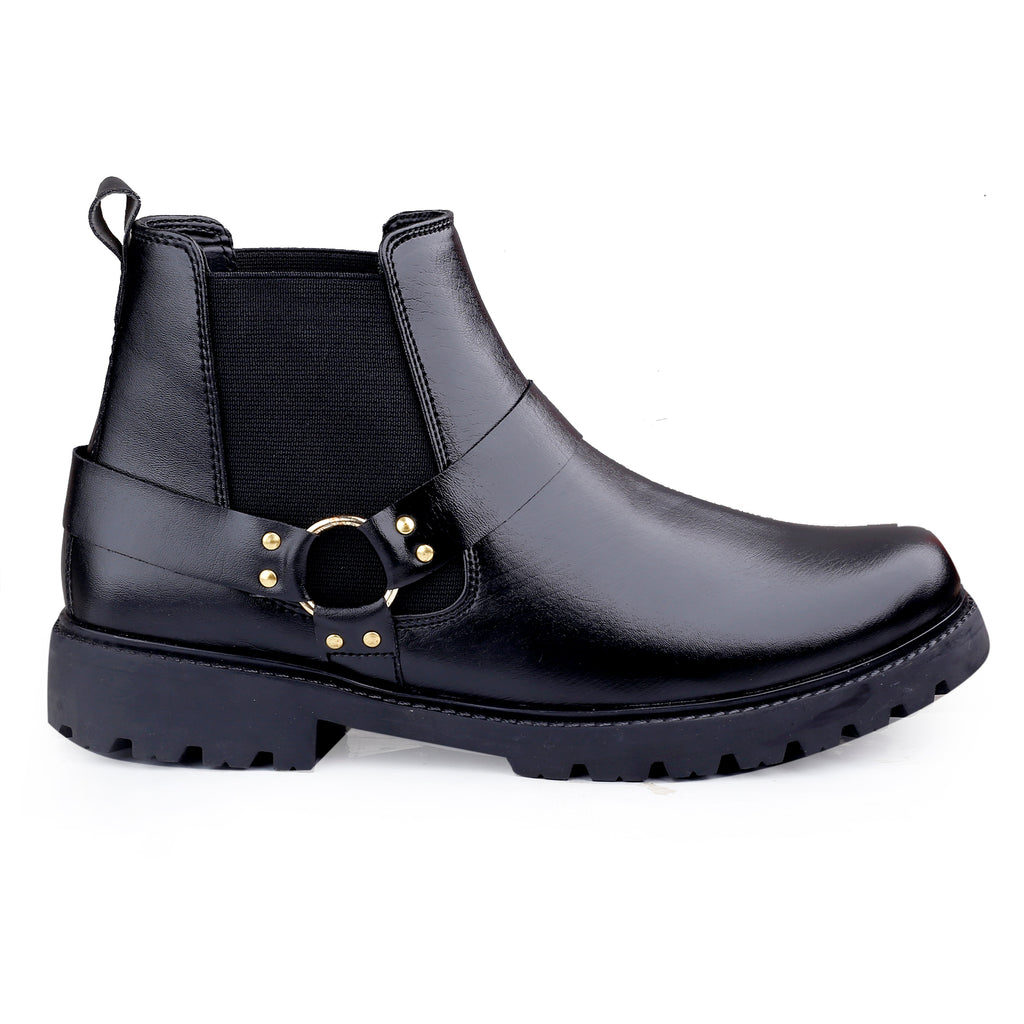 Baxxico Faux Vegan Leather Ultra Stylish Comfortable Slip on Chelsea Boots for Men