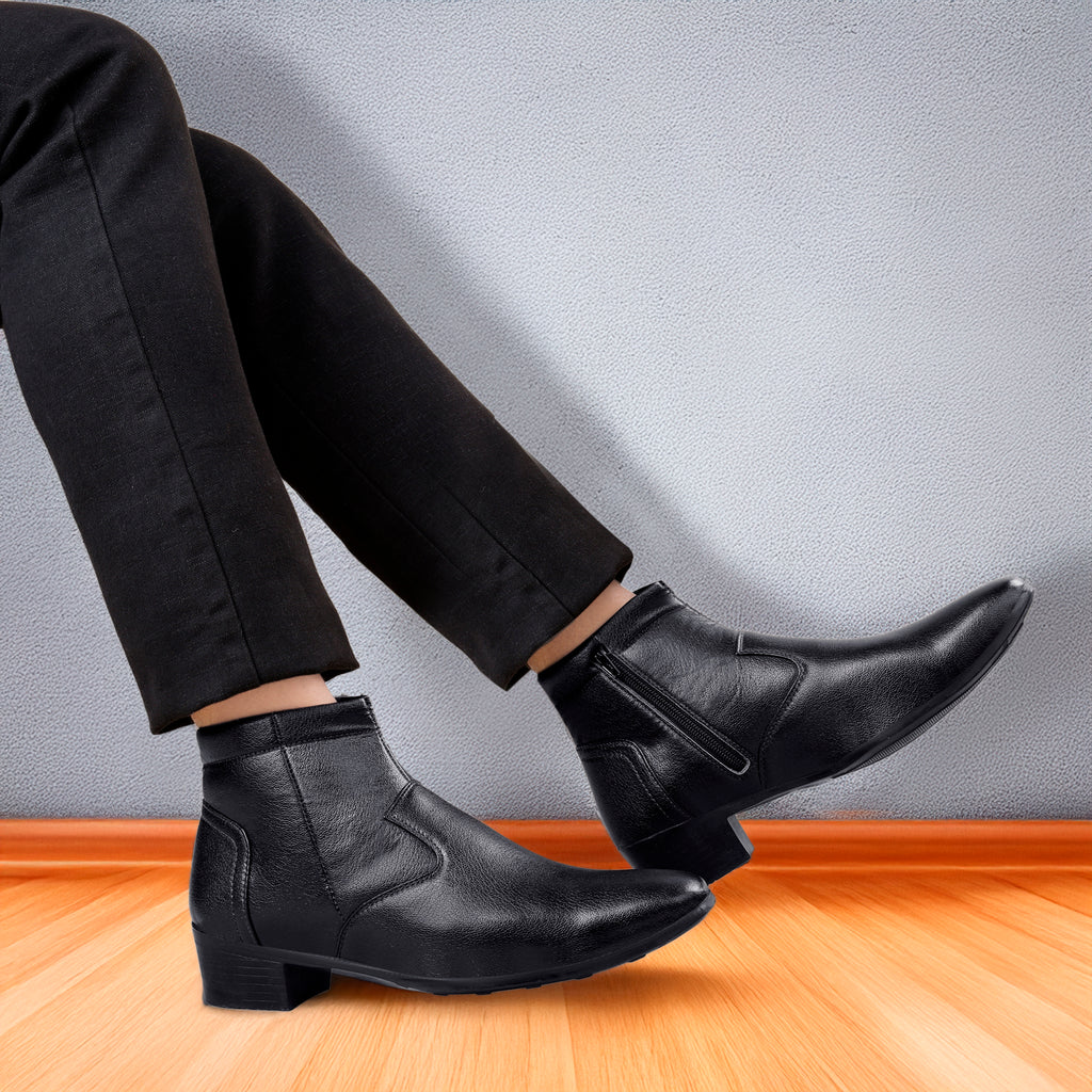BAXXICO Height Increasing Formal Ankle Zipper Boots