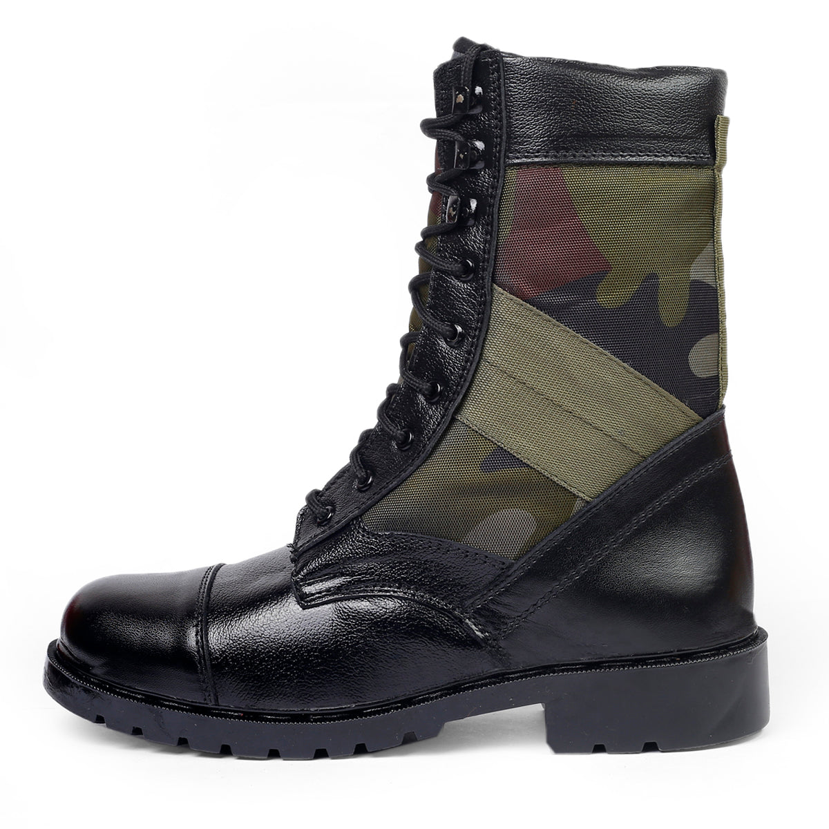 BAXXICO Mens Pure Vegan Leather High Ankle Army Boots